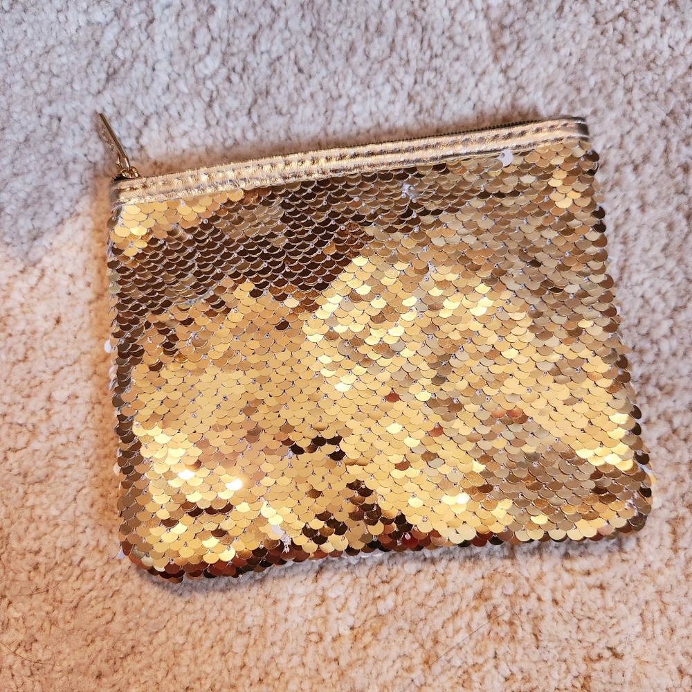 FREE with purchase-Gold Sequin Makeup Bag